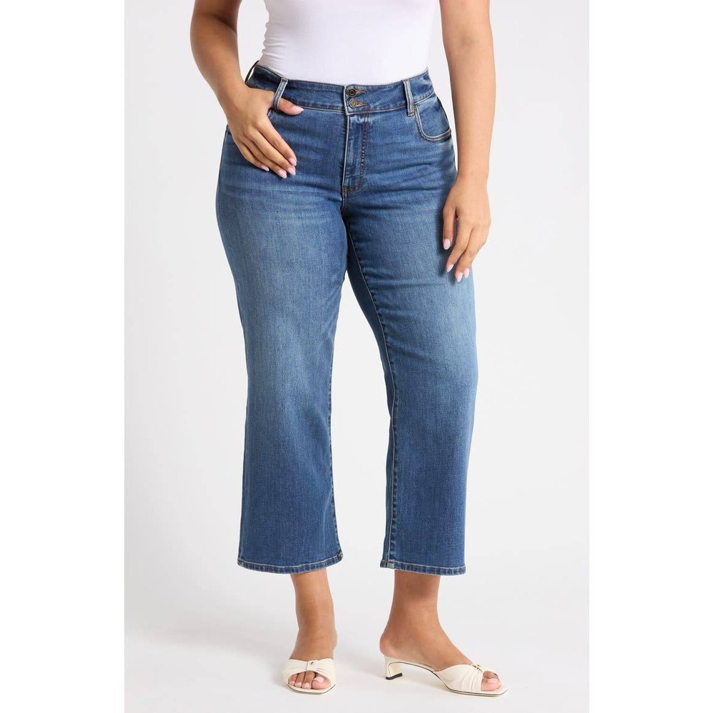 Kut from the Kloth Jeans Womens 20W Lucy High Rise Wide Leg Medium Wash Blue